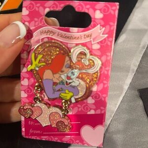 Jessica rabbit Valentine's Day Glitter Heart Pin
